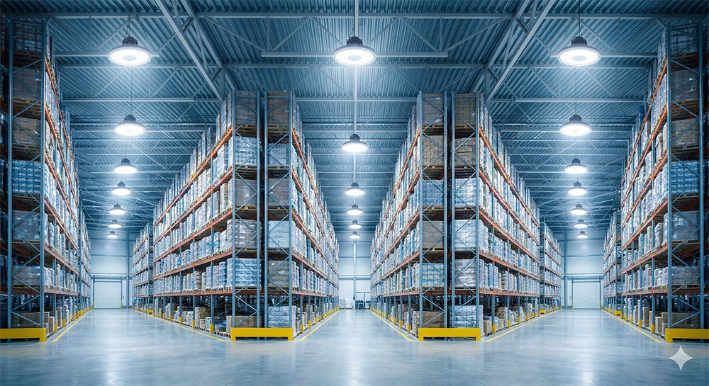 сучасний склад з освітленням